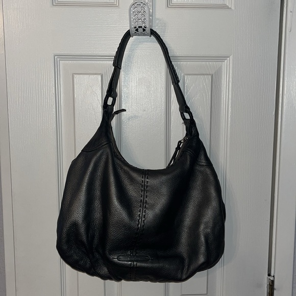 Cole Haan pebbled leather metallic gray Hobo - Picture 3 of 13